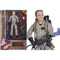 Grå plastactionfigur av Peter Venkman från Ghostbusters Afterlife med beige uniform, protonpack och spökfälla
