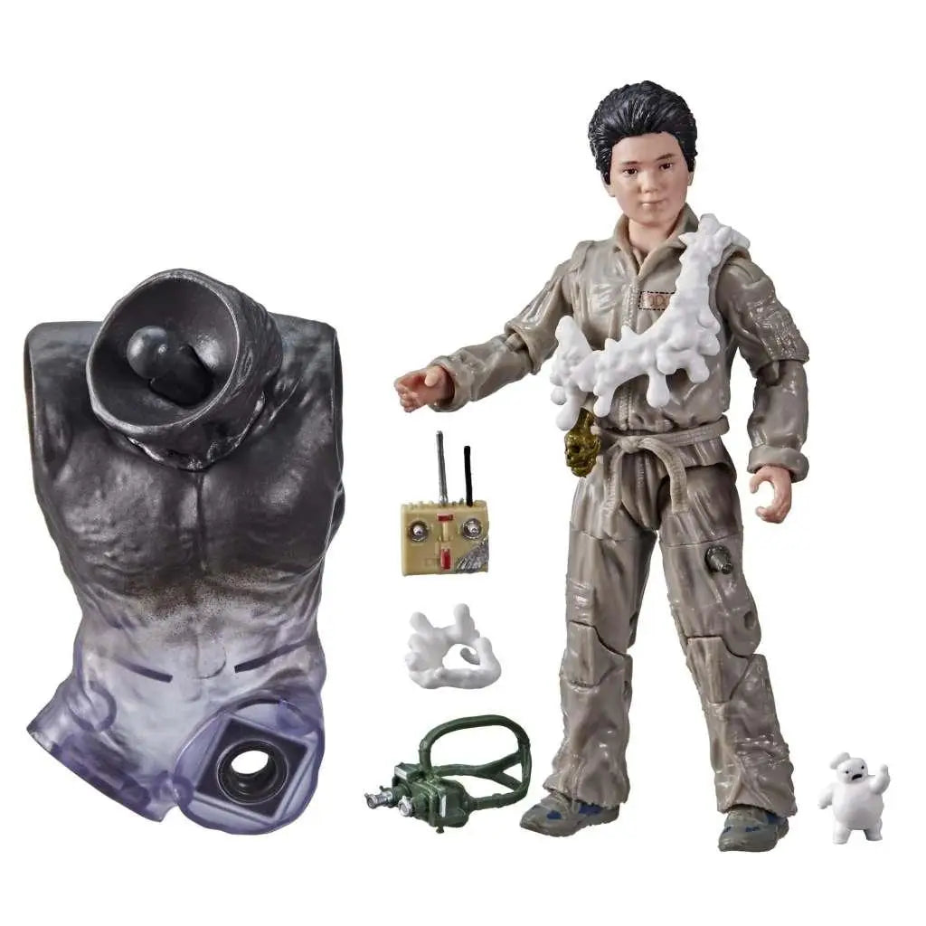 Grå plastactionfigur från Ghostbusters Afterlife Plasma Series med vit spöksubstans och tillbehör