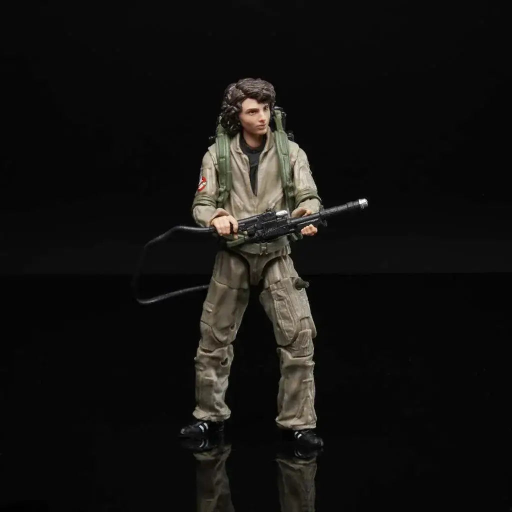Tan Ghostbusters Trevor actionfigur i full uniform med protonpack och vapen