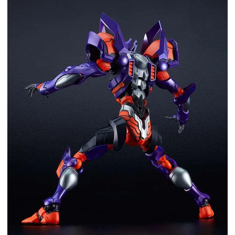 Lila och orange rustade robotfigur Gridknight med silverdetaljer, dynamisk pose, 300 mm
