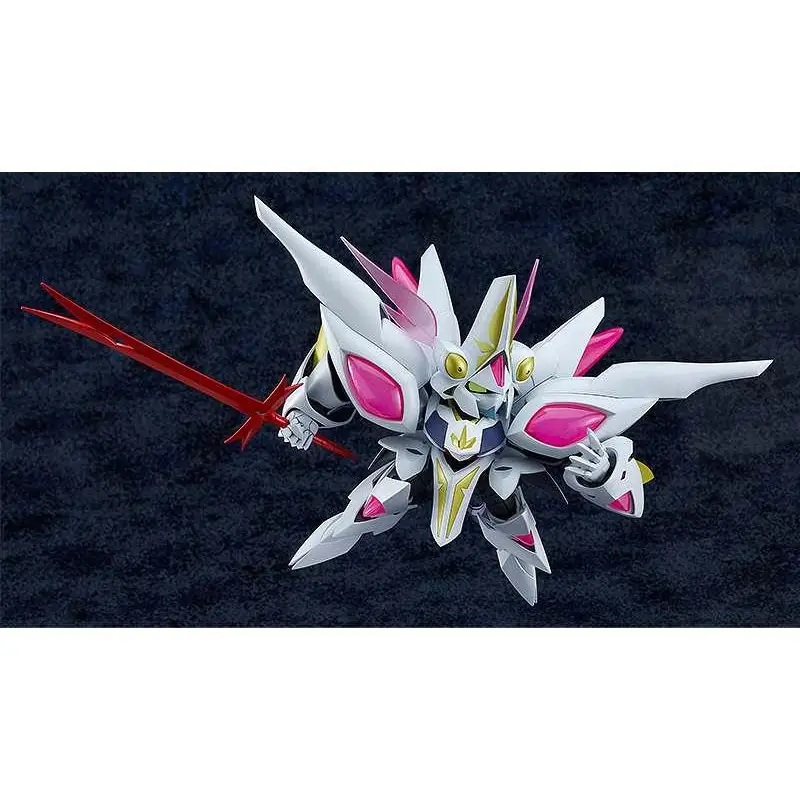 Vit Granbelm White Lily Moderoid MK Plastmodell: vit och rosa robot med guldiga accenter och rött svärd