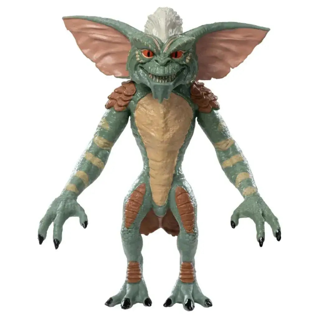 Grön och tan Grendel-actionfigur med röda ögon, detaljerad skulptur och ledade lemmar i Gremlins Stripe Mini Bendyfig