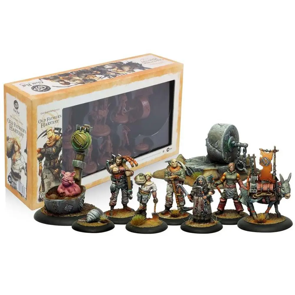 Intricate Guild Ball Farmers Old Father Harvest miniatyrer i jordtoner