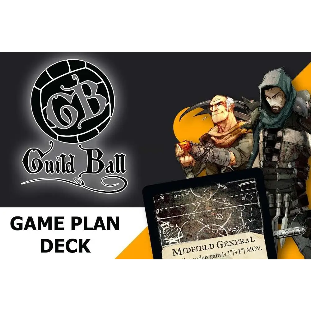 Guild Ball spelplansdäck med Midfield General-rollkort i fokus