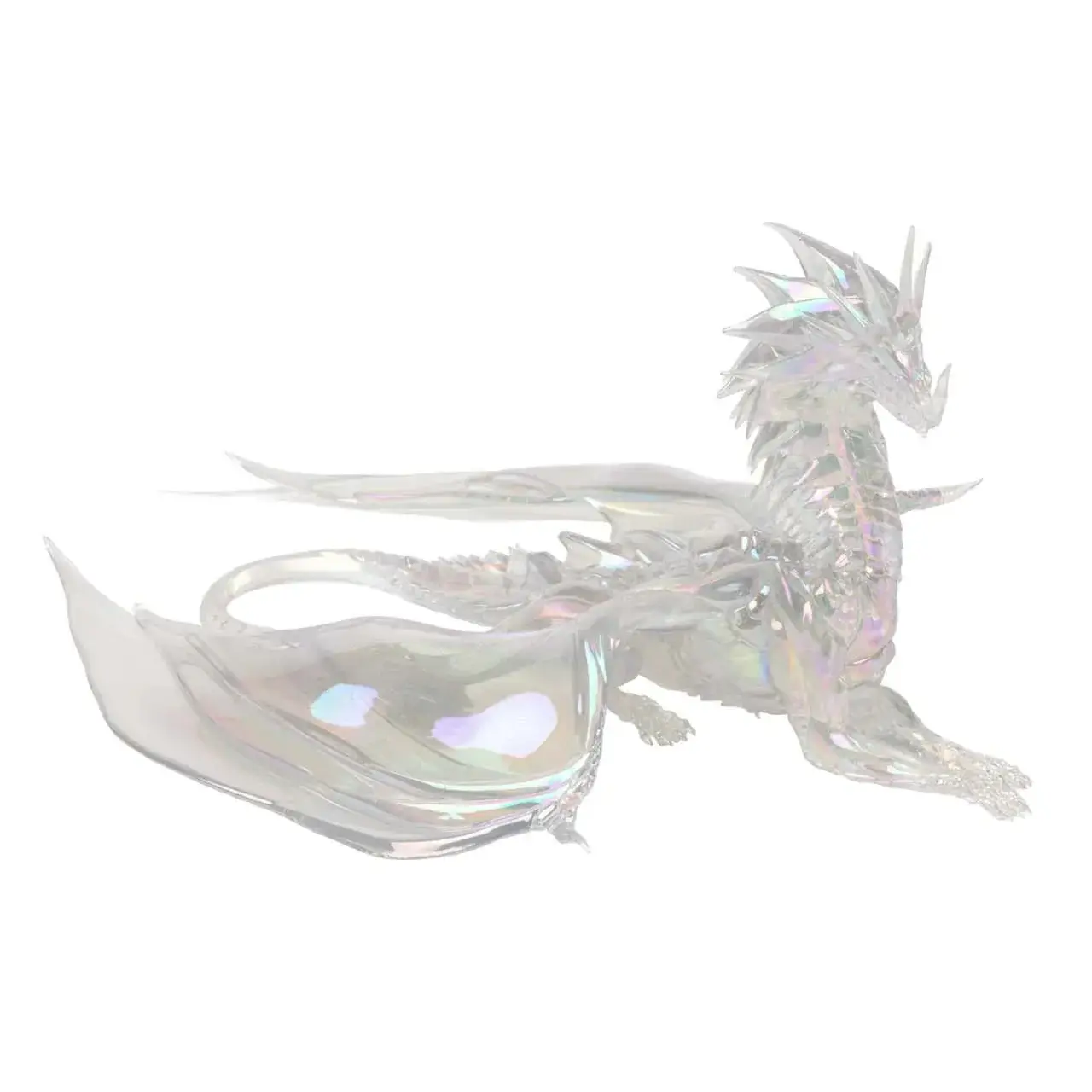Translucent iridescent Aurene drake figurine from Guild Wars 2, shimmering scales