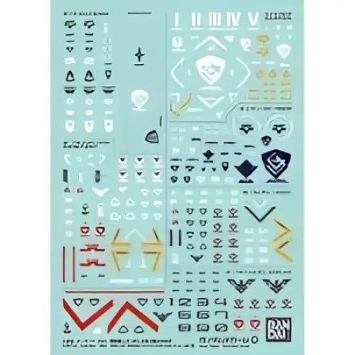 Ljusblå och guldfärgad Gundam-dekalsark med intrikata mönster för Witch from Merc Multi 2