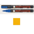 Gundam Marker GM-08 med blå spets, svart kropp, orange text och gul bläckswatch