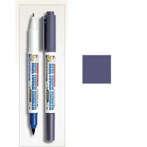 Sleek Gundam Marker GM-401 med vit kropp och blå keps bredvid grå variant för perfekta detaljer