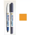 Två Mikki Color Marker av Sakura: vit med blå spets, grå med svart spets för Gundam-modellbygge