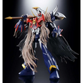 Gx-102 Mazinkaiser SKL-figur: blå och röd rustad robot med långt beige hår, gulddetaljer och skallemblem på bröstet