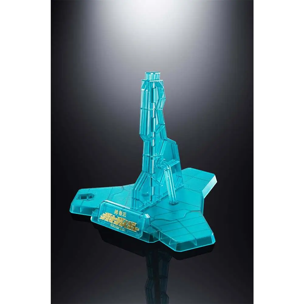 Translucent turkos plastmodell av futuristiskt jetplan i Gx-68X Star Gaogaiger Option Set