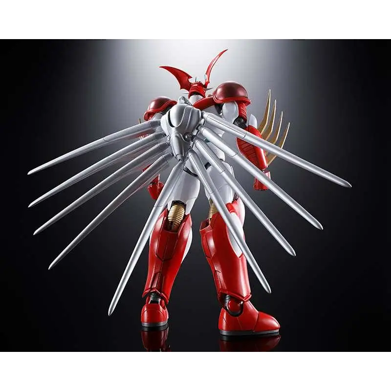 Röd och silvermetallic robotfigur Gx-99 Getter Robot Arc med ledade lemmar