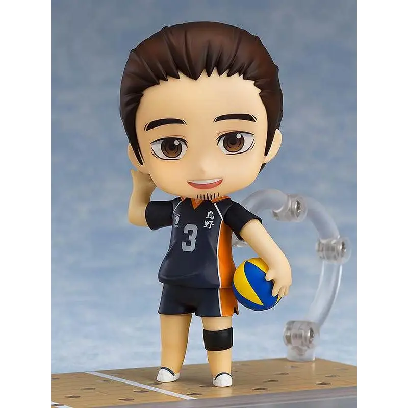 Haikyu!! Asahi Azumane Nendoroid i marinorange uniform med boll