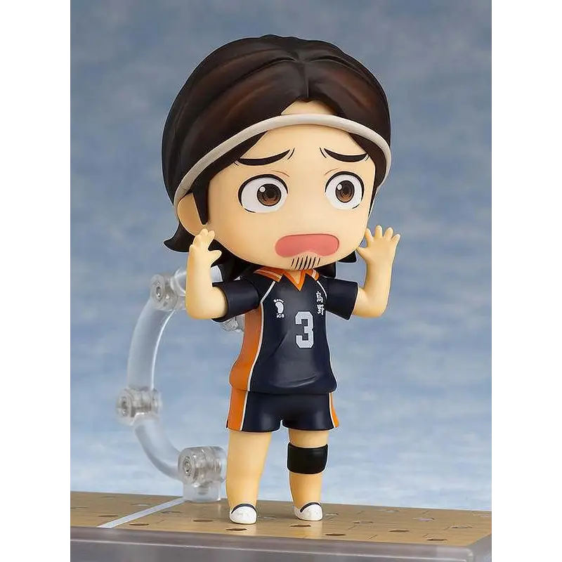 Chibi Nendoroid-figur av Haikyu!! Asahi Azumane i marinblå orange uniform