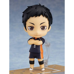 Chibi-figur av Haikyu!! Daichi Sawamura, svart hår, marinblå orange uniform