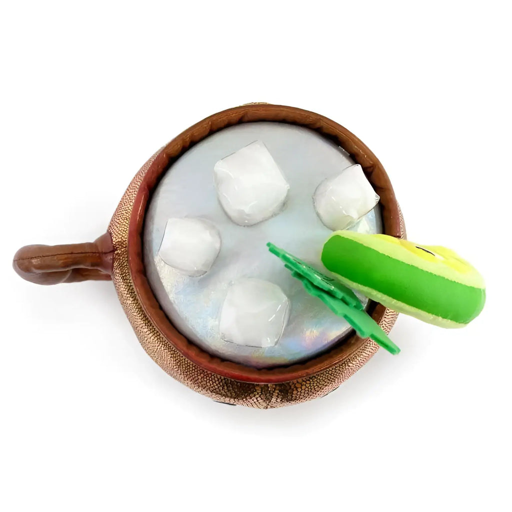 Plush Happy Hour Moscow Mule 10’’ med brun textur, silver insida, marshmallows och lime