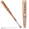 Harley Quinn baseball bat replica med röd godnatt-text och vit grepp