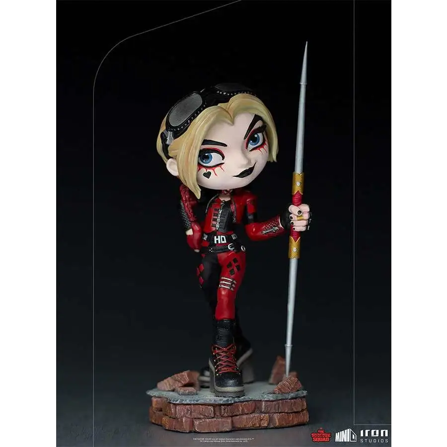 Chibi Harley Quinn från Suicide Squad MiniCo av Iron Studios med spjut