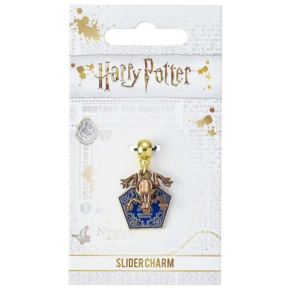 Guld padda slider charm med blå hex bas, Harry Potter officiell merchandise