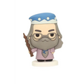 Chibi Albus Dumbledore gummi mini-figur med blåvit hatt och rosa mantel