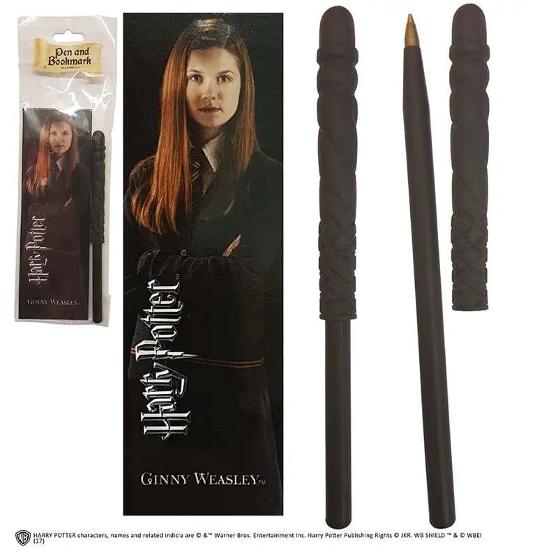 Svart texturerad Harry Potter Ginny-vandpenna med guldspets och bokmärke