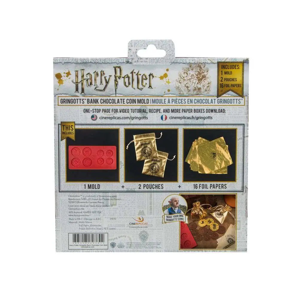 Röd silikonform för Harry Potter Gringotts chokladmynt, cirkulära håligheter