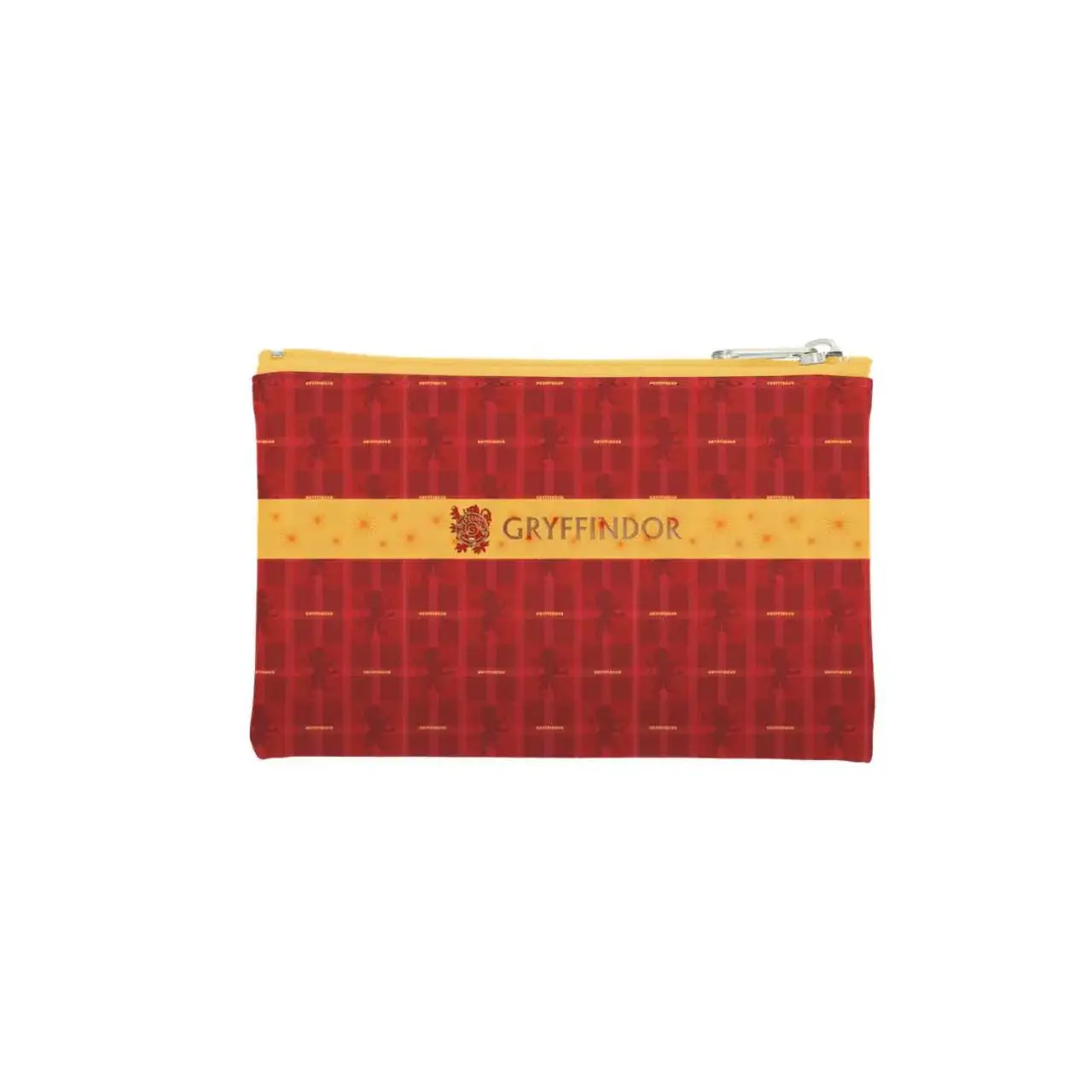 Röd och guld Gryffindor-logotyp rektangulär väskpåse med vävt mönster och broderad emblem