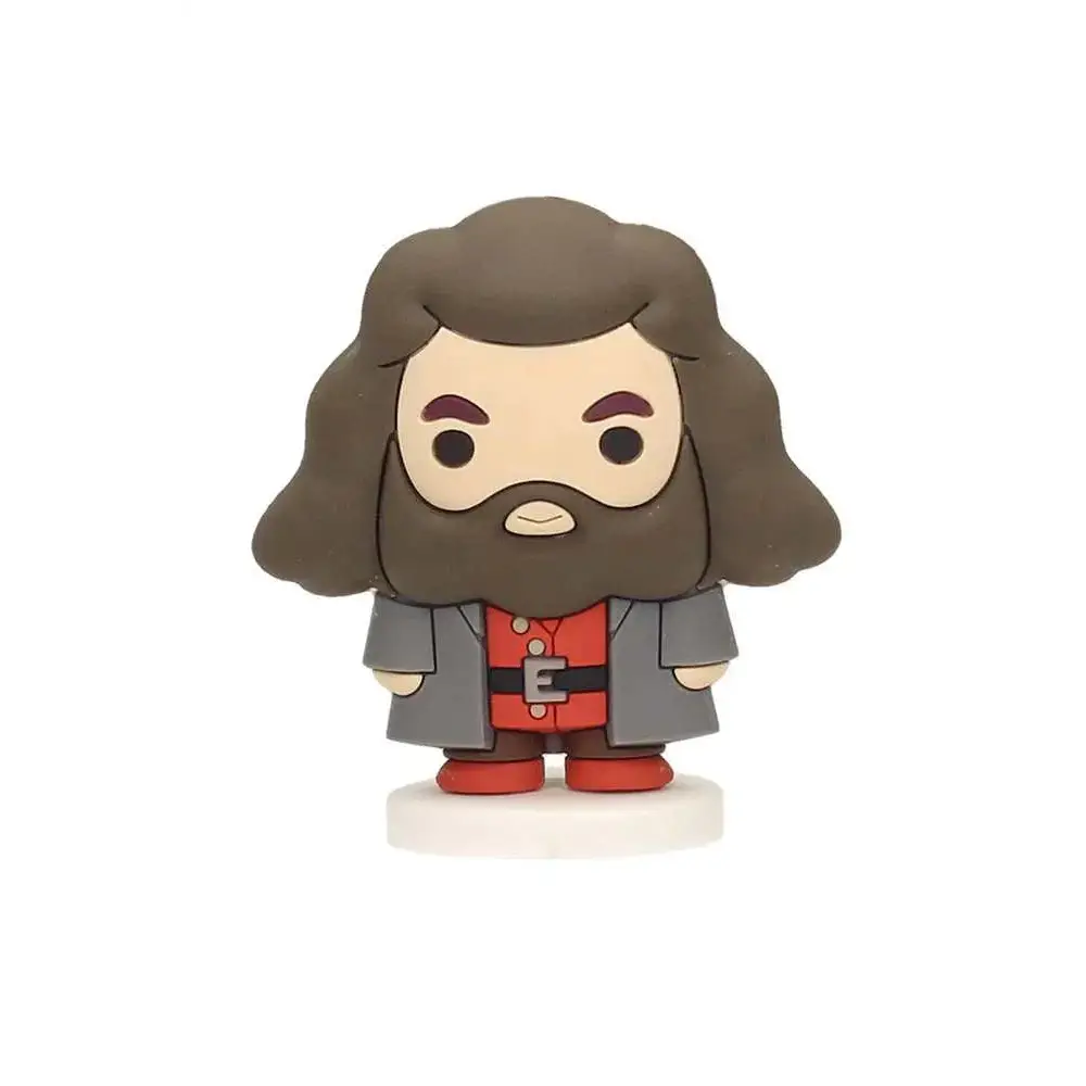 Chibi Hagrid gummifigur i mini format, brun med skägg och grå mantel