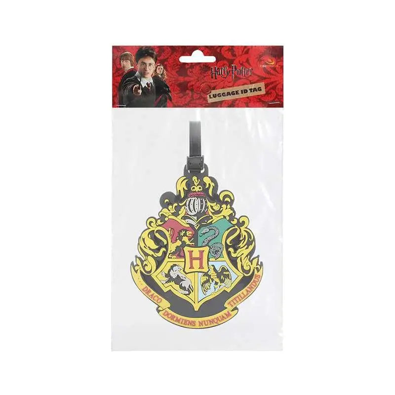 Harry Potter Hogwarts bagagetag med livfulla gula, svarta, röda och gröna färger på flexibelt material