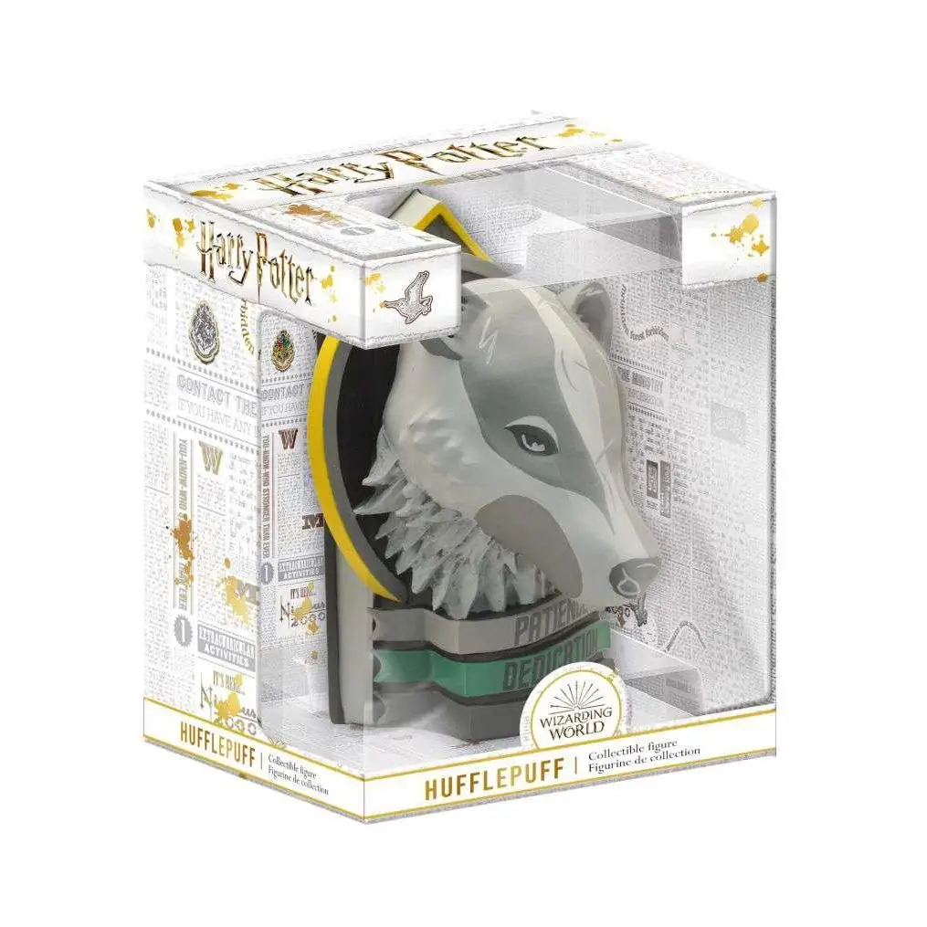 Gråvit Hufflepuff-badger-mugghållare från Harry Potter-samlarfigurer