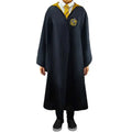 Mörk marinblå Hogwarts-robe med guldtrimmad krage och broderad Gryffindor-vapen