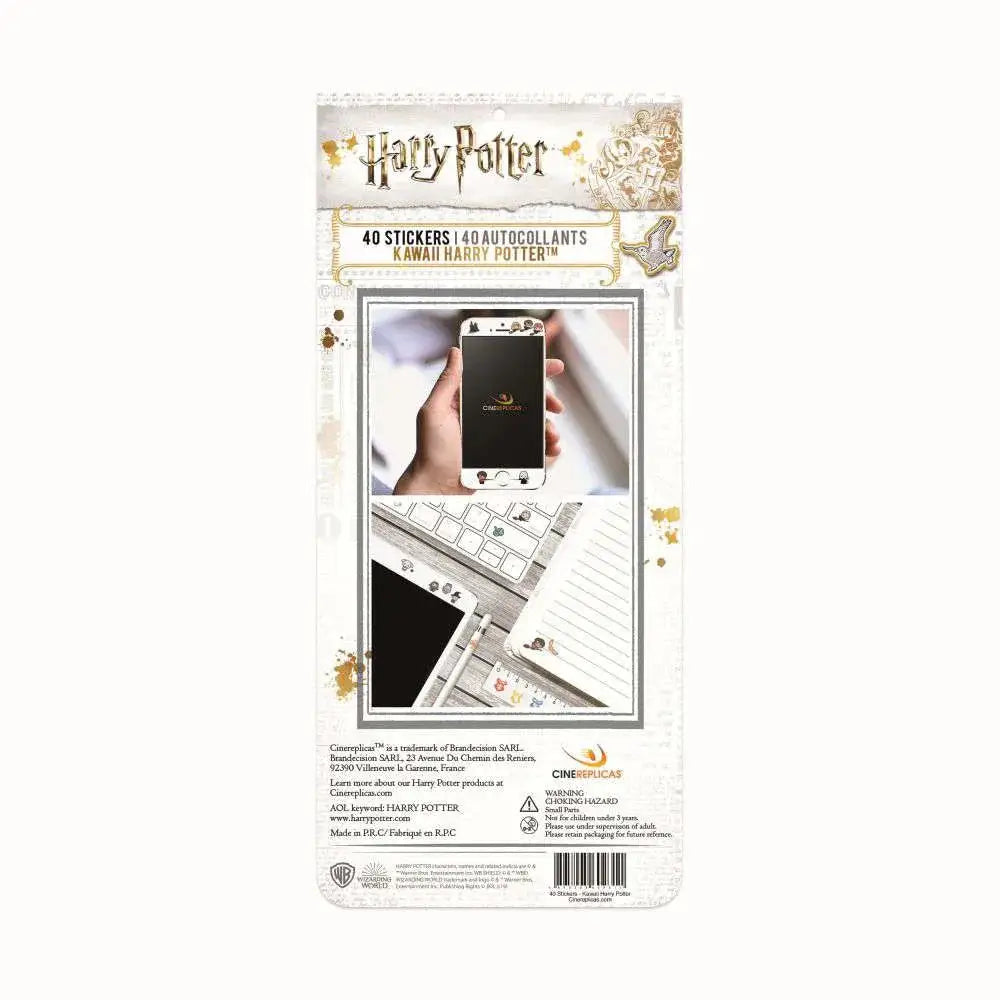 Kawaii Harry Potter klistermärken set med 40 gulddekorativa stickers på vit bakgrund