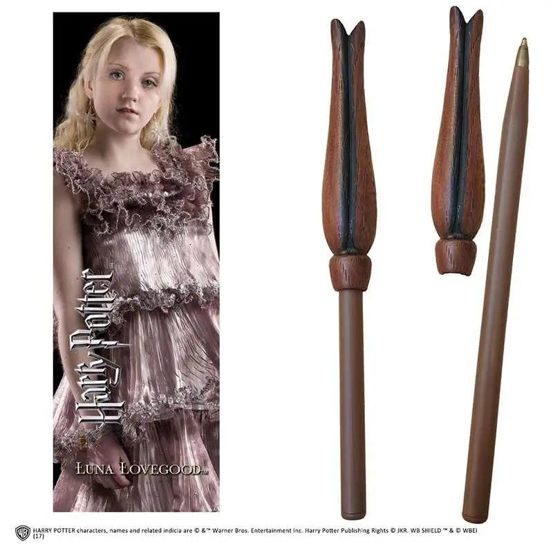 Brun trästav som Luna Lovegoods magiska stav från Harry Potter