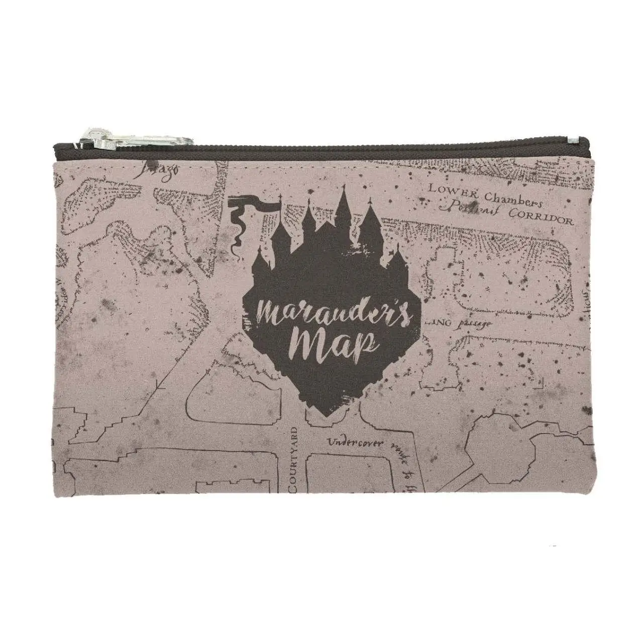 Beige Harry Potter Marauders Map fyrkantig väska med svartvit karta