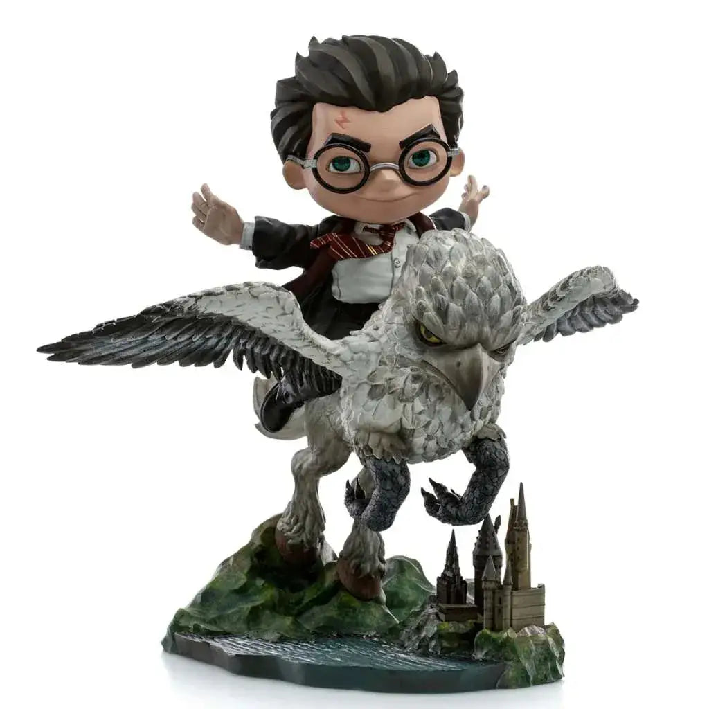 Chibi Harry Potter-figur på Buckbeak-ugglan i MiniCo-stil