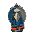 Blå och grå 3D-örn magnet med Ravenclaw-crest och texten Learning with wisdom