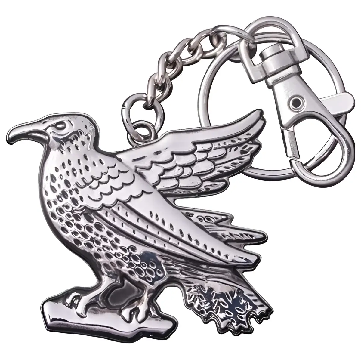 Silver Ravenclaw-nyckelring med detaljerad korp i metall