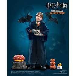 Ron Weasley Halloween 1/6 figur i blå Hogwarts-robe med pumpa