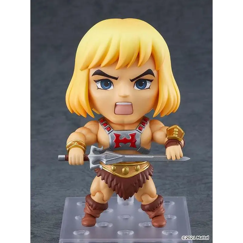 He-Man Nendoroid actionfigur med gyllene hår och svärd