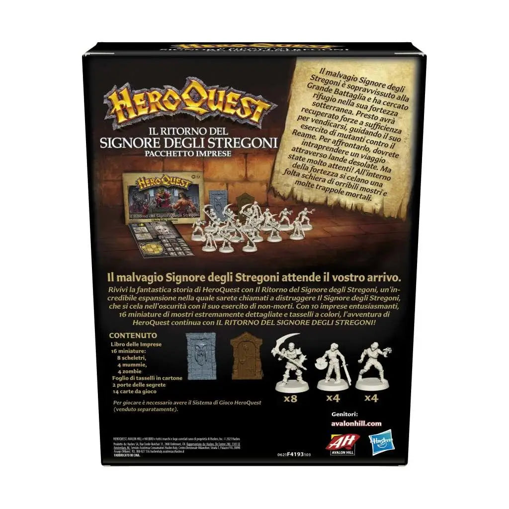 HeroQuest: Il Ritorno del Signore degli Stregoni expansionsbox med 16 detaljerade miniatyrer