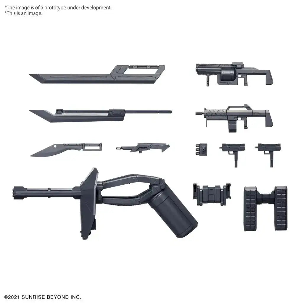 Svart plastvapenaccessoarset i Hg Amaim Weapon Set 2, skala 1/72