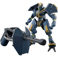 Blå och guld plastrobotmodell med vinklad rustning, HG Mailes Jogan Kai 1/72-modellkit