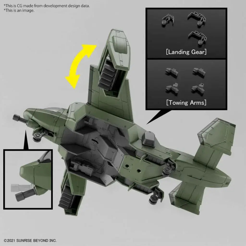 Olivgrön plastmodell av militärflygplan Hg Stork Carrier V-33 1/72 med ledad landningsställ