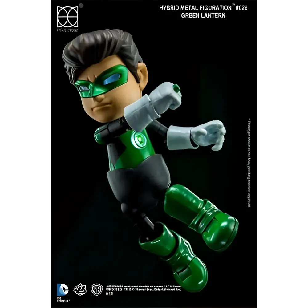 Grön lyktbärare Hybrid Metal Figuration actionfigur i grön och svart dräkt