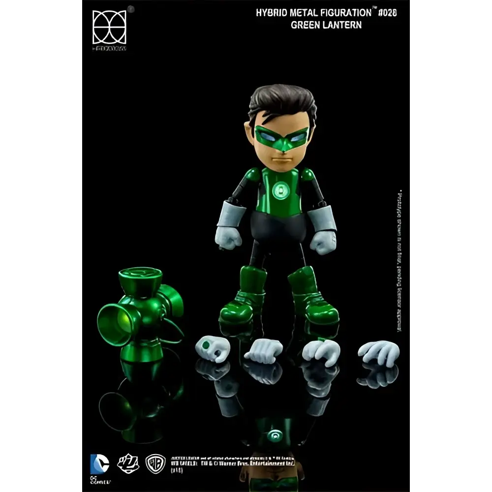 Grön lykta actionfigur i Hybrid Metal Figuration med grön och svart dräkt