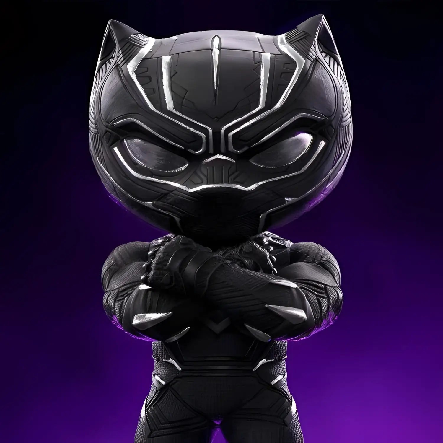 Infinity Saga Black Panther MiniCo-figur med glansig svart finish och silver accenter