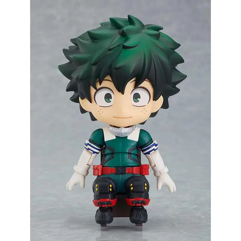 Grönahårig chibi Izuku Midoriya i hjältekläder från My Hero Academia