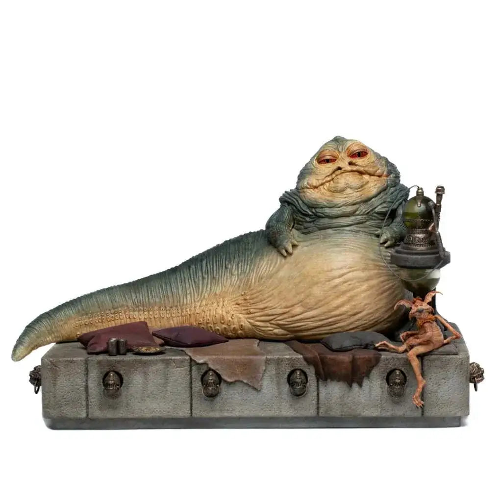 Detaljerad Jabba the Hutt-statett 1/10 deluxe, Star Wars, reclinerande med grön-beige hud