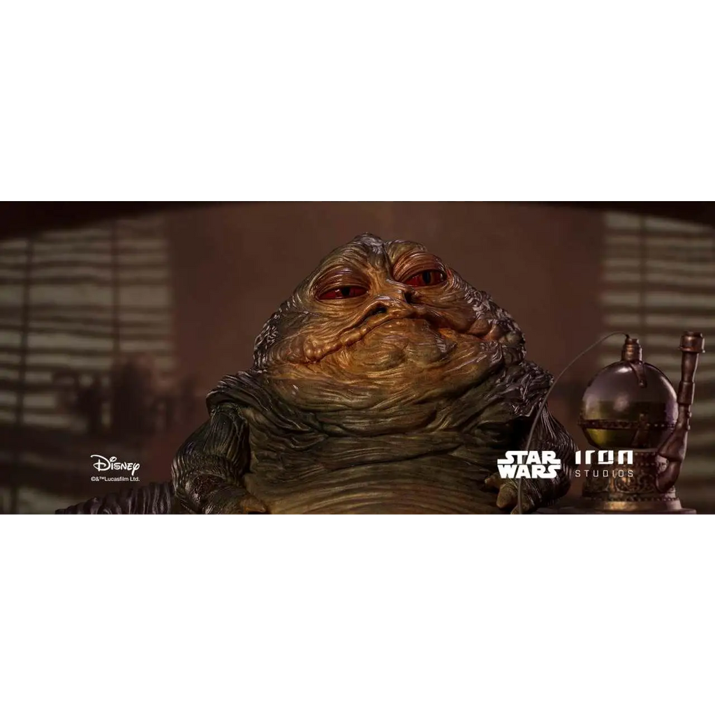 Jabba the Hutt deluxe 1/10 staty med rödbrun hud och rynkig ansikte
