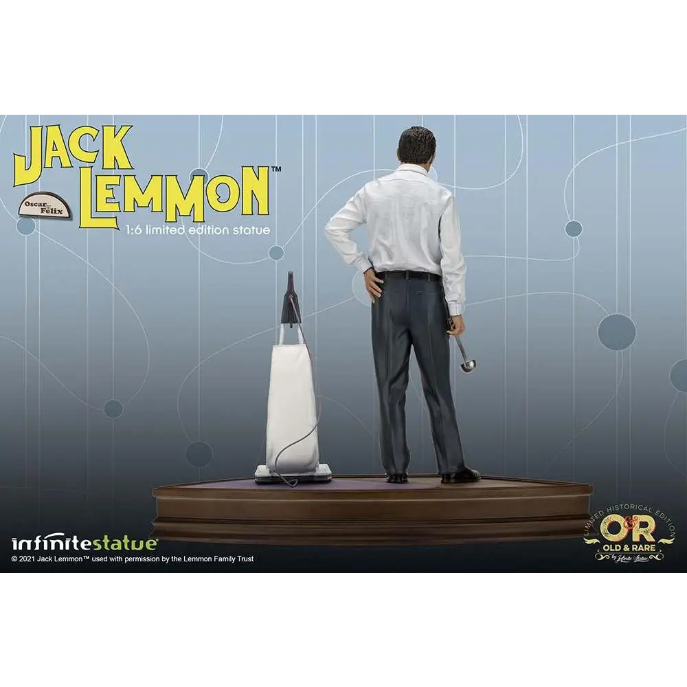 Vit Jack Lemmon 1/6-resinstaty med dammsugare på träbas